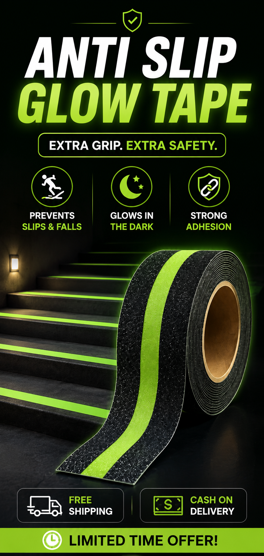 💚 Anti Slip Glow SafeStride™ Safe Every Step. | FLAT 45% OFF 🔥