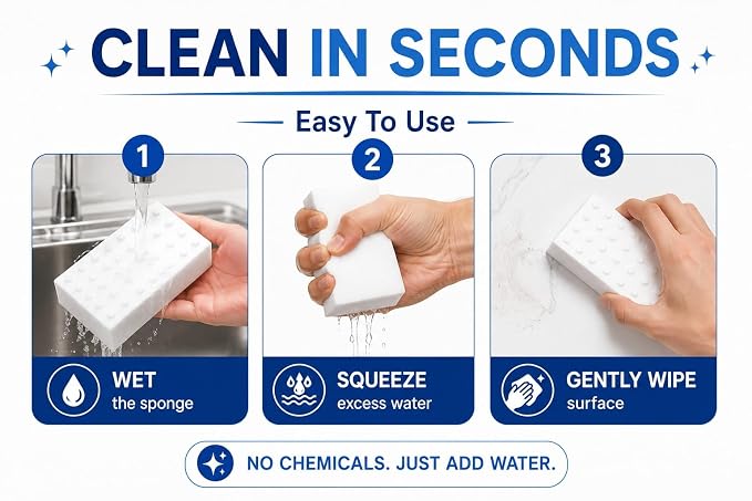 🏠HomeGlow™ Magic Eraser Sponge 🌟 Multipurpose Cleaner (Pack of 4)| 45% OFF
