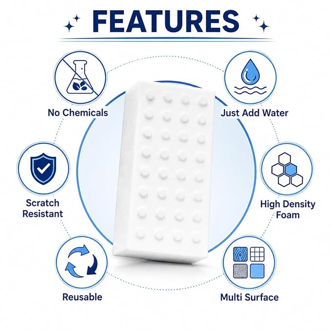 🏠HomeGlow™ Magic Eraser Sponge 🌟 Multipurpose Cleaner (Pack of 4)| 45% OFF