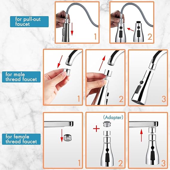 🌀 PowerSpray™ 3-Mode Water Faucet (FLAT 45% ) 0FF🔥