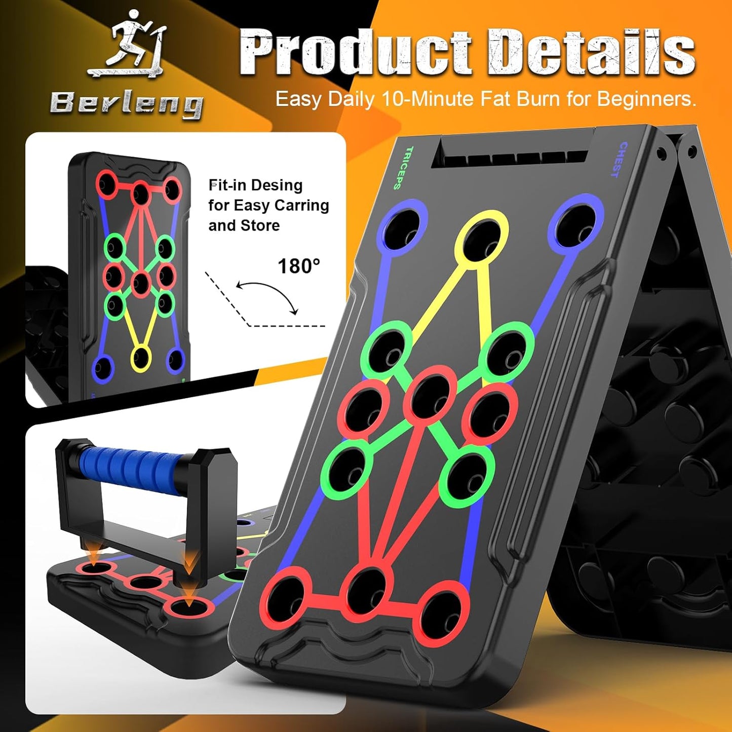 💪 PowerGain™ -  Home Gym Push-Up Board | Flat 45 %