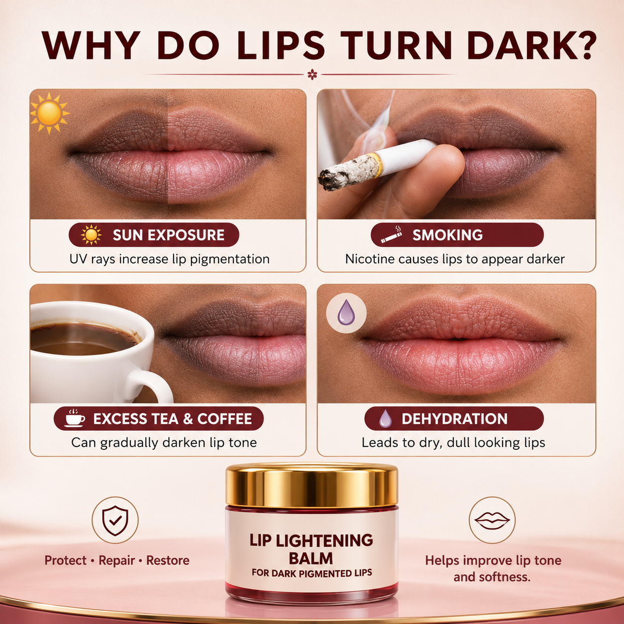 💋 PinkAura™ Lip Brightening Cream 💎| (Pack Of 2) 🔥