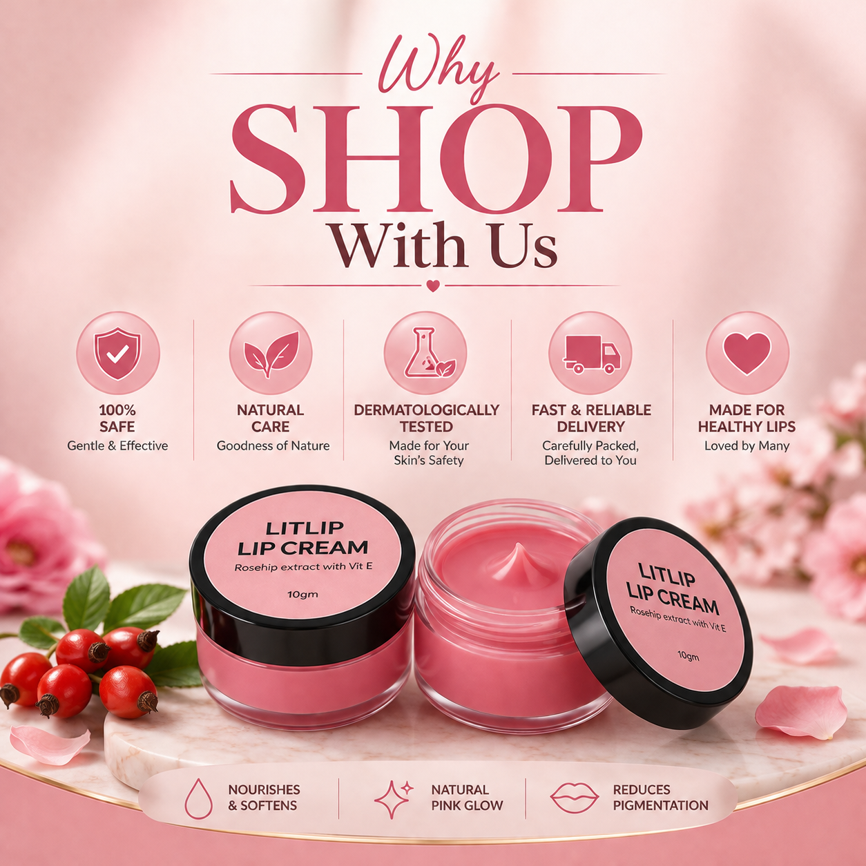 💋 PinkAura™ Lip Brightening Cream 💎| (Pack Of 2) 🔥
