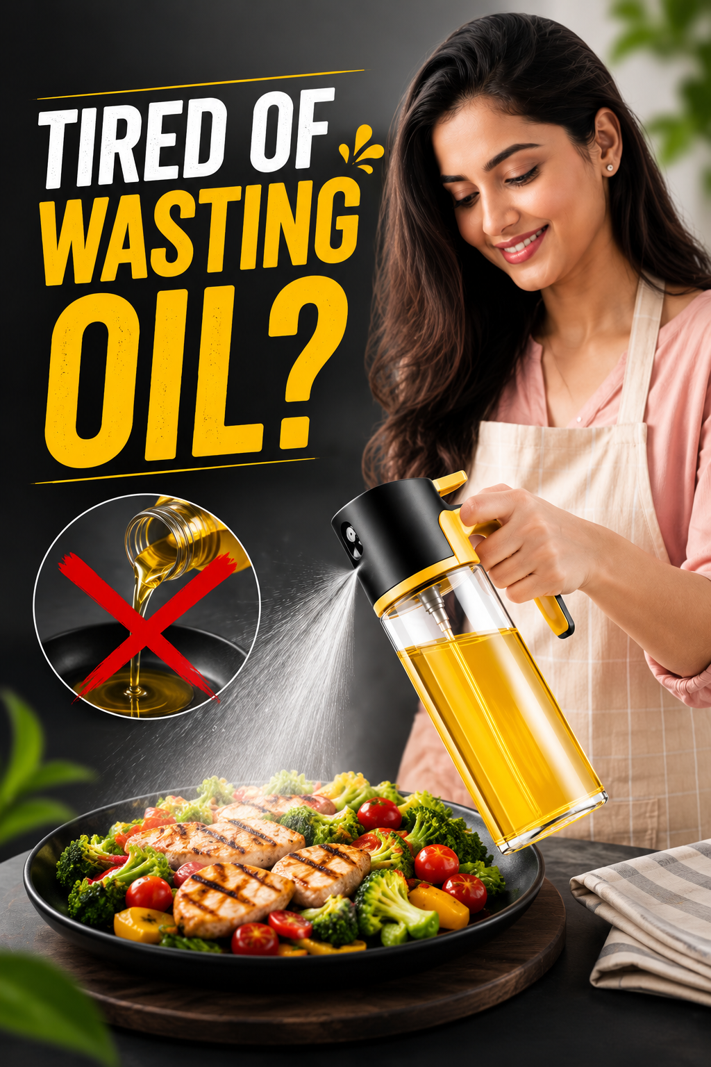 🍳 KitchenPro™- Healthy Cooking Oil Spray Bottle | Flat 45 % 🔥