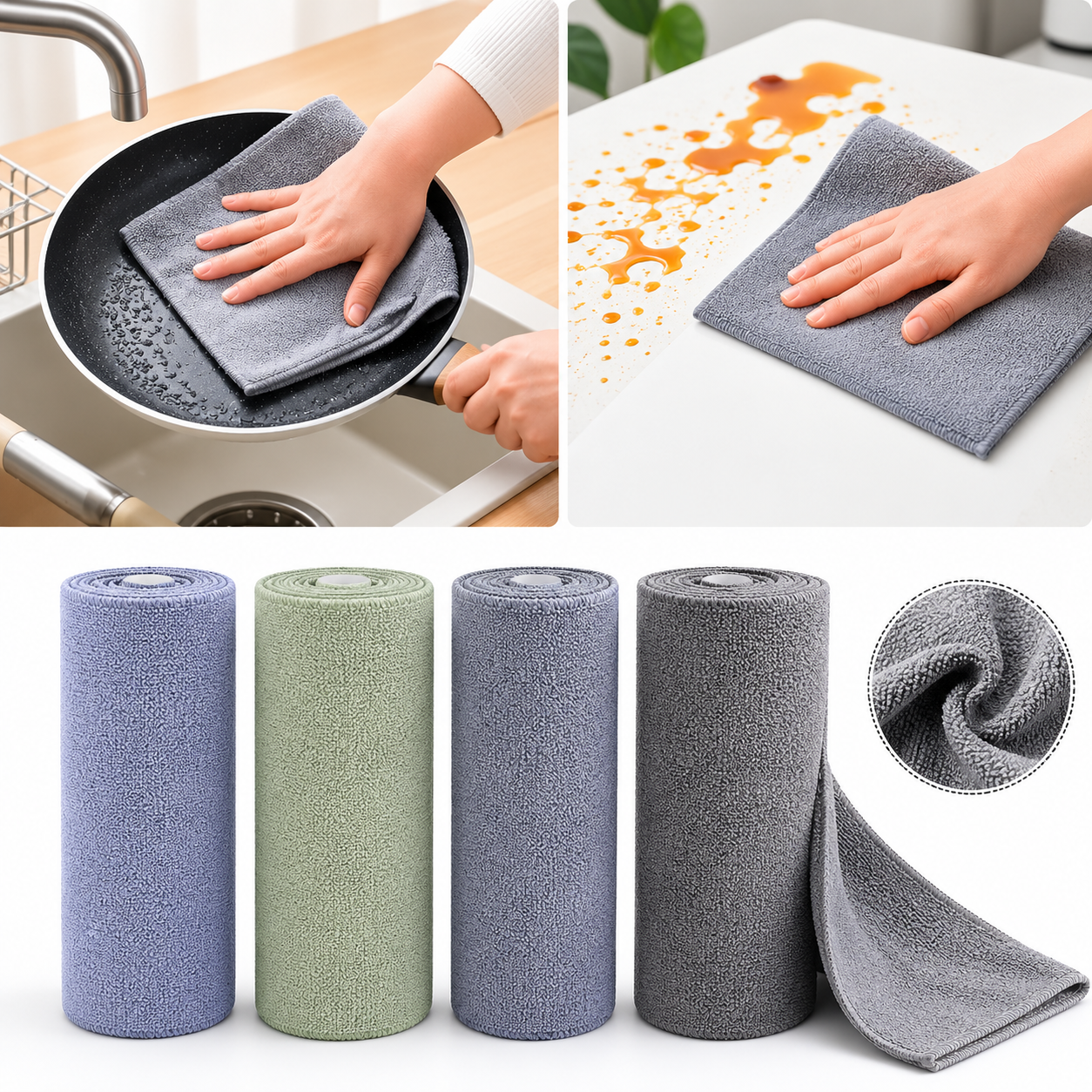 🧼 CleanMaster™ Multi-Purpose Microfiber Cloth Roll | FLAT 45% OFF 🔥