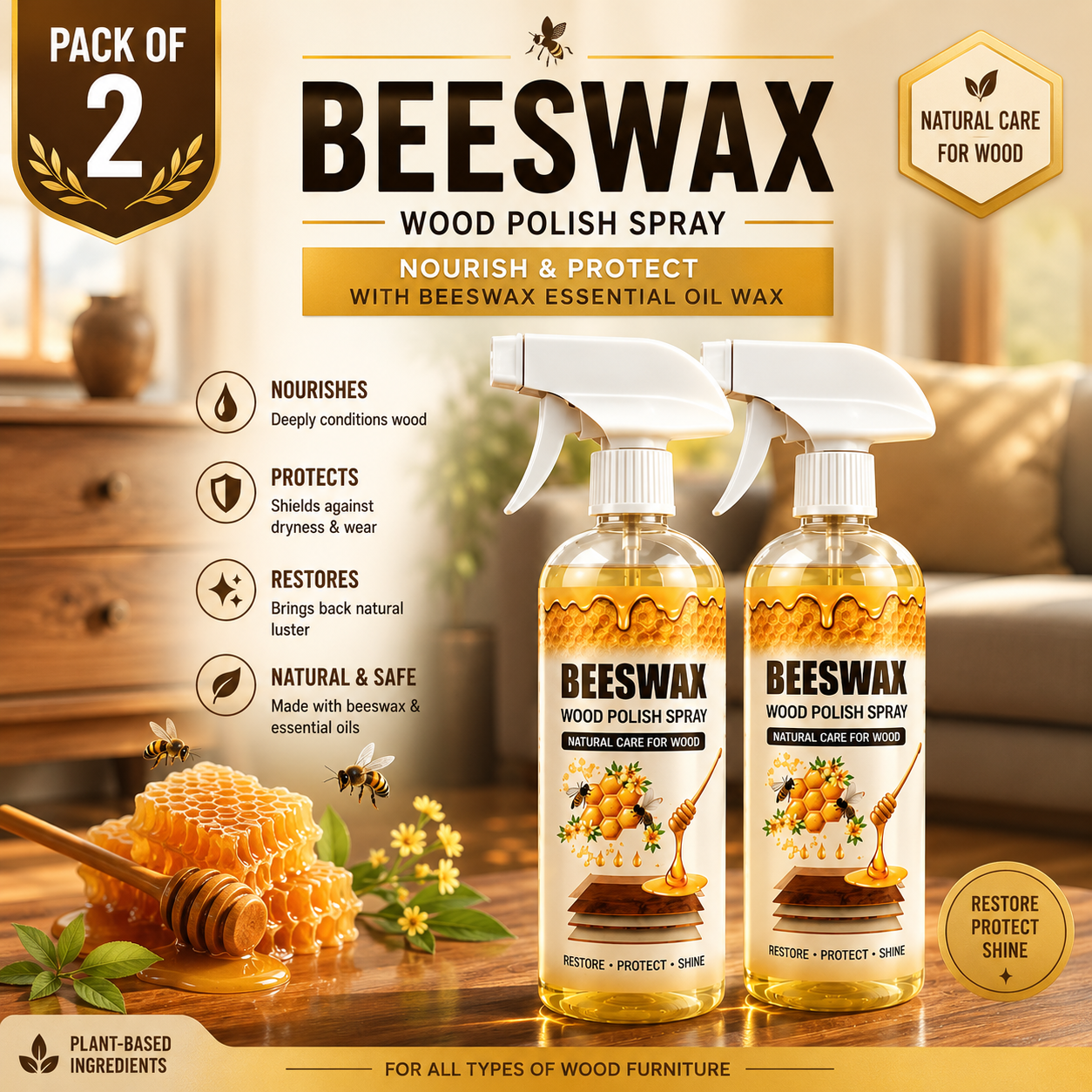 🏡 WoodShine Pro™ - Instant Shine Furniture Polish | FLAT 45% OFF 🔥