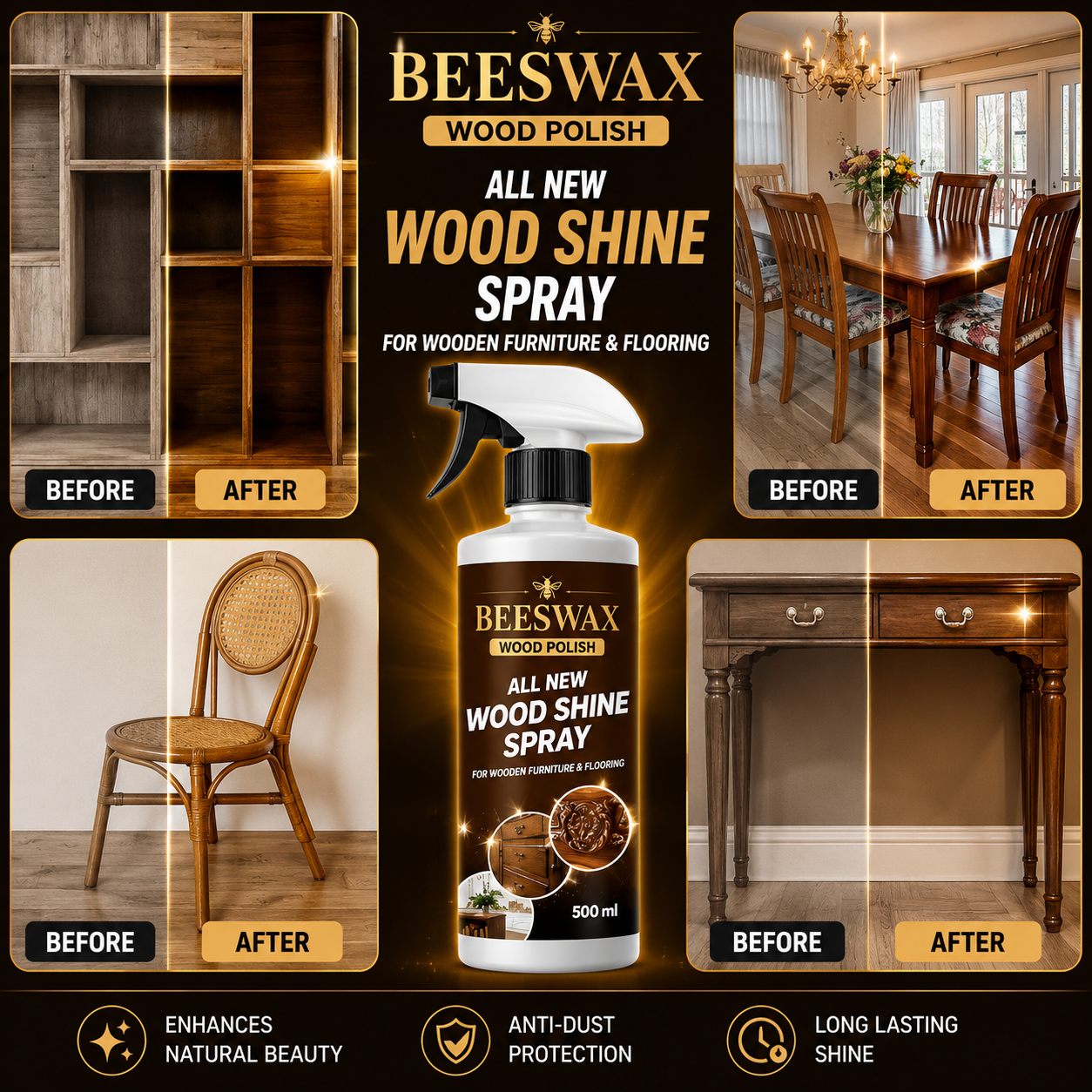 🏡 WoodShine Pro™ - Instant Shine Furniture Polish | FLAT 45% OFF 🔥