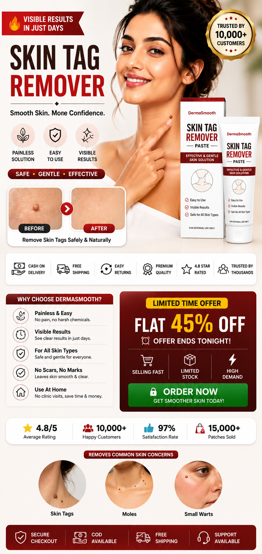 🌸 Skin Tag  Remover -TagFree™ Visible Results, Beautiful Skin | FLAT 45% OFF 🔥