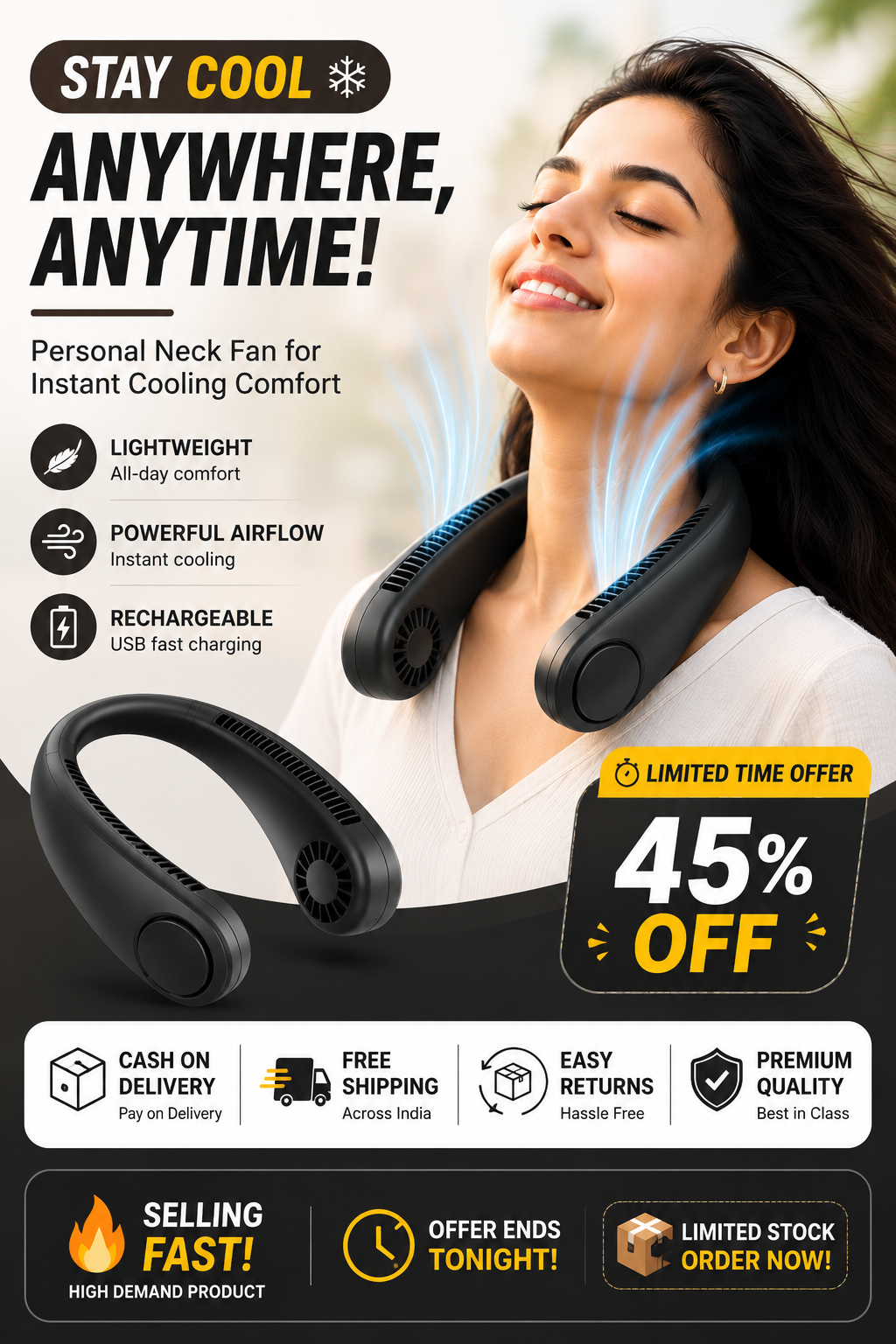 ❄️ Neck Fan -CoolNest™ Stay Cool. Stay Comfortable | FLAT 45% OFF 🔥