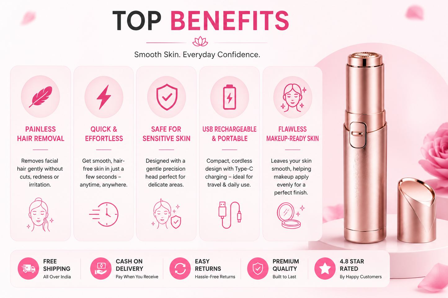 🌺 Hair Remover - RosaLuxe™ Smooth Beautiful Skin  | FLAT 45% OFF 🔥