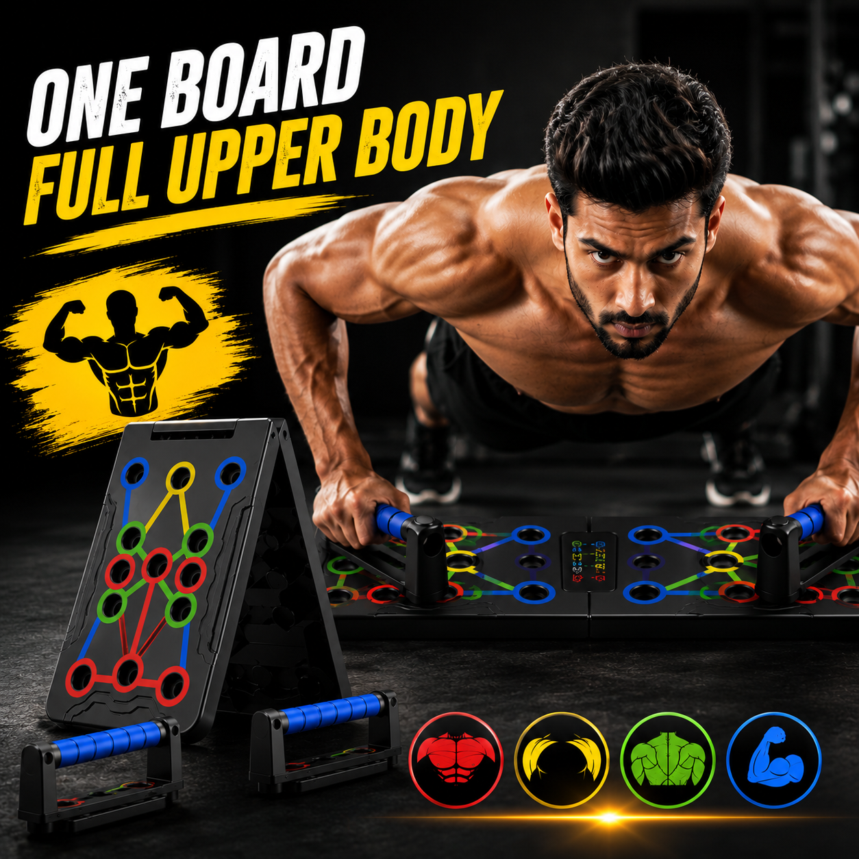 💪 PowerGain™ -  Home Gym Push-Up Board | Flat 45 %