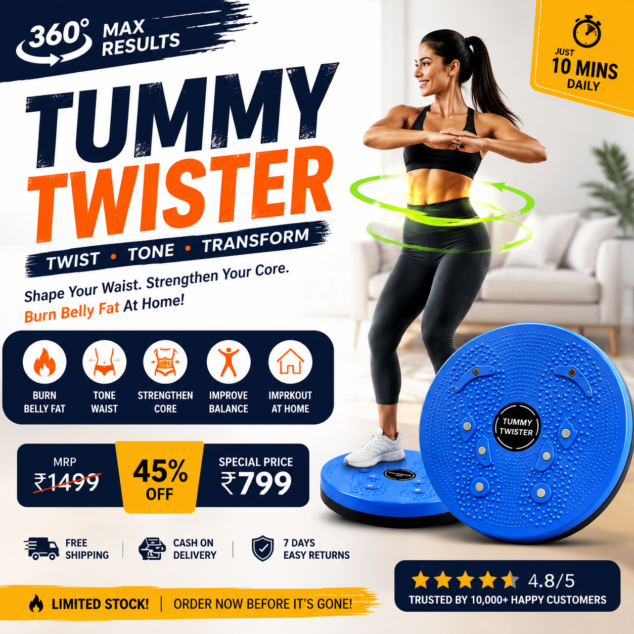💃 SlimFit™ -  Fat Burner Tummy Twisters 🌀 | Fitness Disc