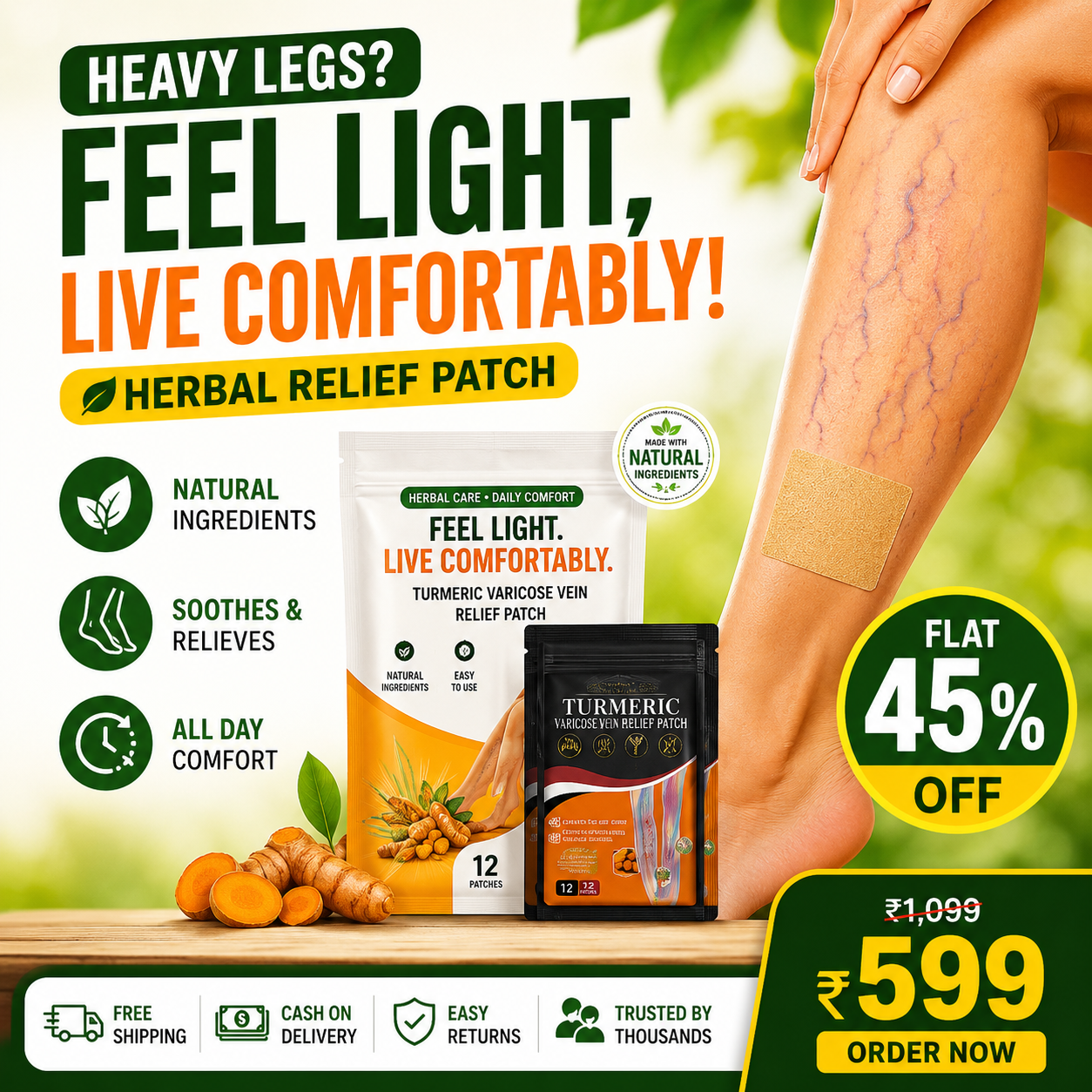 🌿 VaricoCare™ - Herbal Leg Comfort Patch🦵|  Flat 45 %